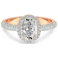 thumbnail image 3 of 2 Carat | IGI Certified Oval Shape Lab Grown Diamond Engagement Ring For Women | 14K Rose Gold | Lab Created Kathrine Halo Diamond Engagement Ring | FG-VS1-VS2 Quality, 3 of 4