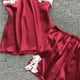 thumbnail image 4 of Gibobby conjunto de bragas Ropa de dormir 5PC Lencería Vestido Traje Mujeres Sexy Encaje Ropa de dormir Ropa interior Íntima(Vino, XXXL), 4 of 5