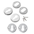 thumbnail image 1 of One Pair of Stainless Steel Key Hole Covers Detachable Brushed Texture Keyhole Escutcheons with Screws - Random Base Covers (Silver), 1 of 6