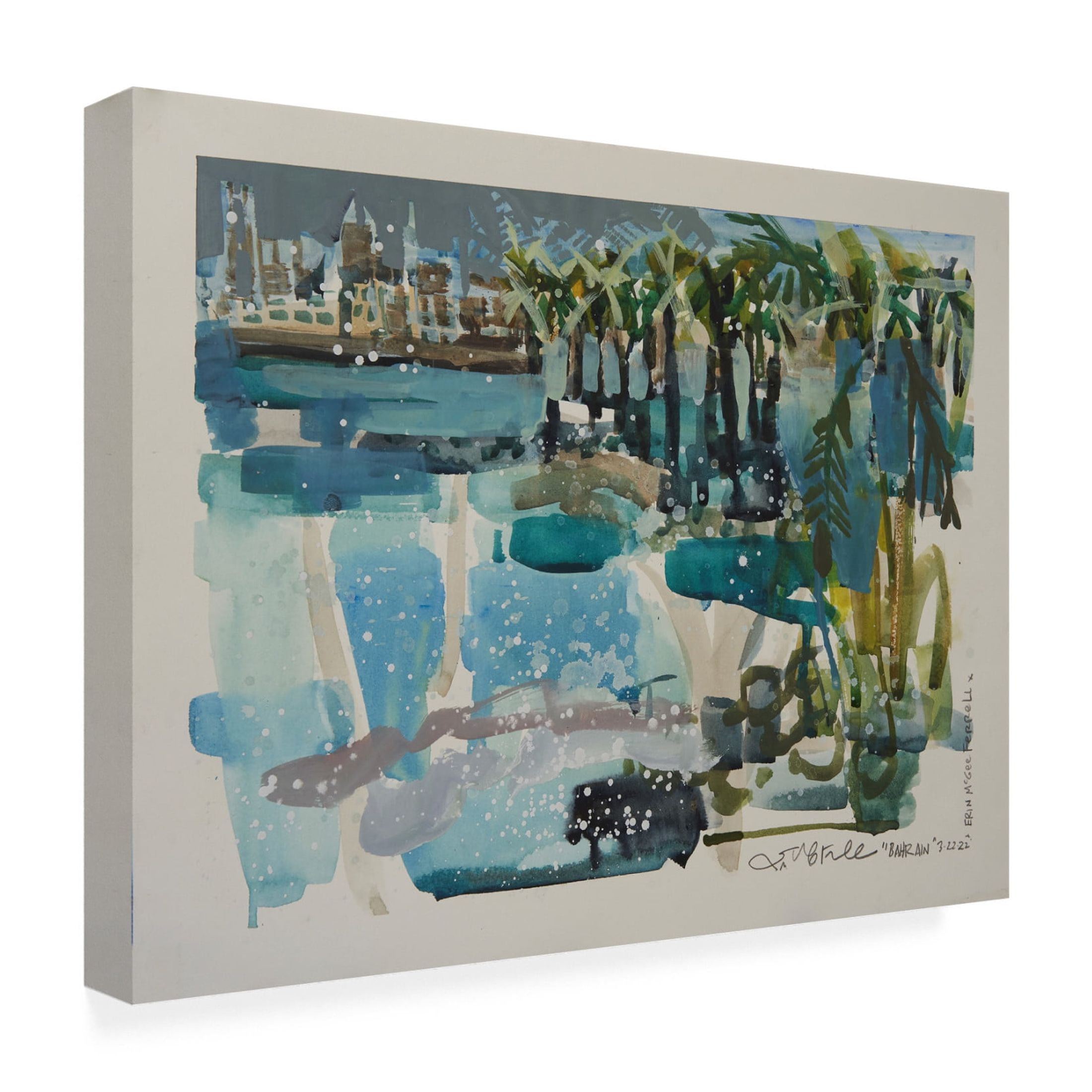 Canvas Wall Art - Erin McGee Ferrell 'Bahrain Bay II' Wall Art for Living Room, Bedroom, or Office Décor by Trademark Fine Art - 32 x 24 Inches