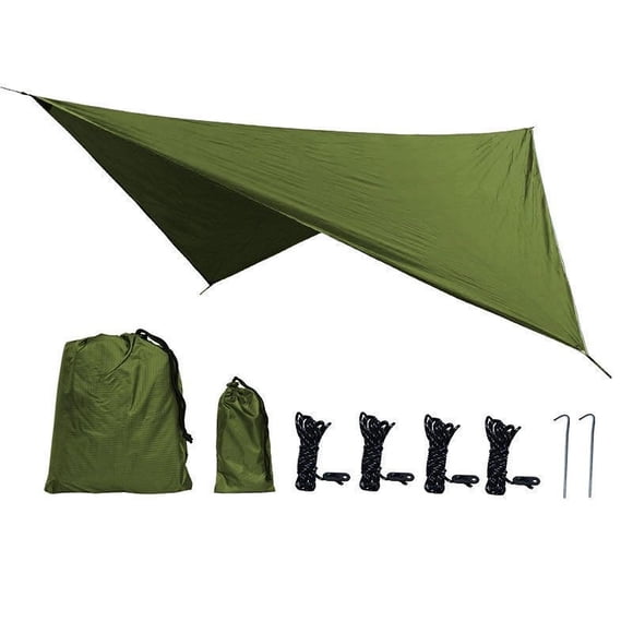 Lona para acampar, carpa, protección solar, accesorios impermeables, toldo para acampar Verde