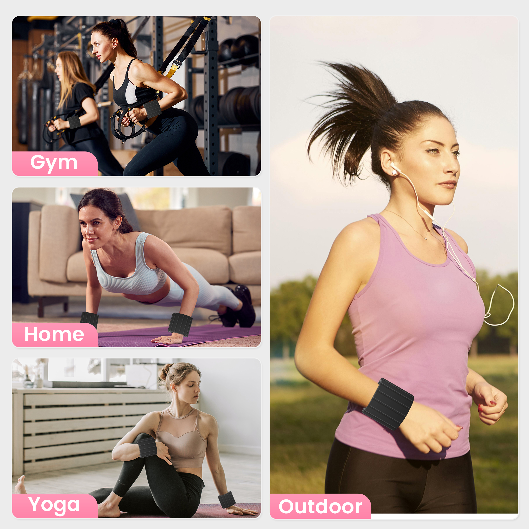 Ankle Weights for Women Men 1 Pair Adjustable Wrist Arm Leg Weights for Yoga Workout