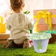 thumbnail image 4 of Cesta de conejo de Pascua, cesta de regalo para llevar, cesta de conejo, cesta con volantes para cazar Verde, 4 of 7