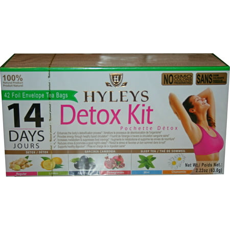 Hyleys 14 Days Detox Kit - Detox, Slim, Sleep Tea Set 42 Foil Envelope Tea