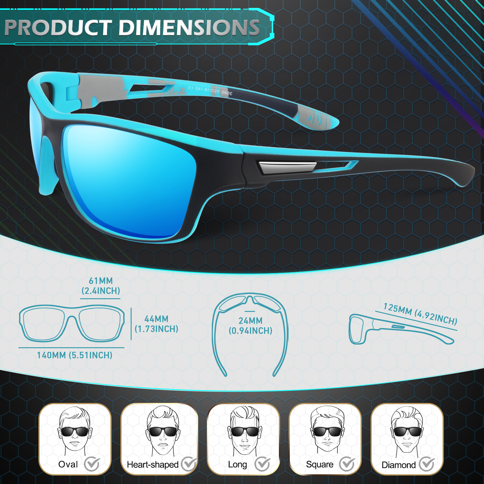 Sunier Polarized Sports Sunglasses with UV400 Protection photo 4