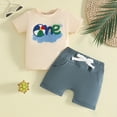 thumbnail image 2 of Nwiuh Baby Boy First Birthday Outfit Funny Embroidery Short Sleeve Shirt and Waffle Shorts One Year Old Birthday Clothes (Blue, 12-18 Months), 2 of 8