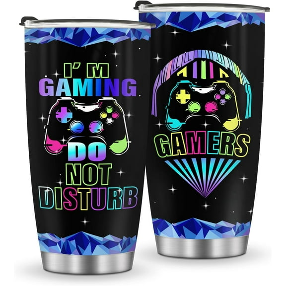 Mug Tumbler Gifts for Boys - Kids Boys Teens Gamer Gaming Presents for Son Birthday Halloween Christmas Game Controller Cup for Husband Father Dad Coffee Tumbler 20oz Stainless Steel