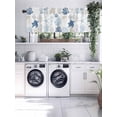 thumbnail image 2 of Blue Grey Coastal Kitchen Valances for Windows Ocean Animals Pattern Valance Curtains&nbsp; for Kitchen /Living Room/Bedroom/ Bathroom Decor, 42"x12 " ,Rod Pocket 1 Panel,, 2 of 7