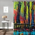 thumbnail image 2 of Orinice Trees Bathroom Decor Set Colorful Luxurious Graphic Print Polyester Shower Curtain with Hooks 36x72, 2 of 7