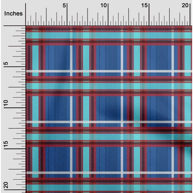 oneOone Tissu Jersey Viscose Madras à Carreaux Tissu BTY 60 Pouces de Large