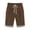 Brown, variant on Women's Knee-Length Cotton Shorts - 100% Cotton, Elastic Drawstring Waist, Striped Cuffs, Side Pockets for Casual, Beach & All-Season Wear