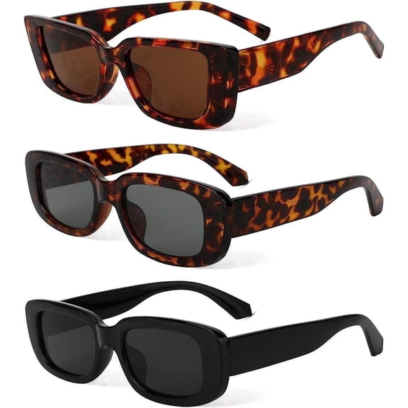 Rectangle Sunglasses for Women Men Trendy Retro 90s Sunglasses UV Protection Cool Square Frame