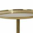 thumbnail image 4 of Benzara Round Tray Top Metal Accent Table with Marble Base, Gold and White, 4 of 5