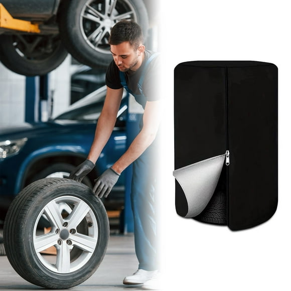 Qaailabf Large Tire Cover for 4 Wheels, Heavy-Duty Weather-Resistant Cloth Tire Storage Cover, Zippered Design, Windproof, Fits Tires Up to 32 Inches, 65x90cm to 82x120cm Sizes