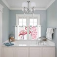 thumbnail image 3 of Pink Flamingo Kitchen Curtains Small Short 39 Inch Length, Summer Animal Gradient Watercolor Grommet Top Bedroom Living Room Curtains, Light Filtering Cafe Curtain Drapes 2 Panels Set 55''x39'', 3 of 9