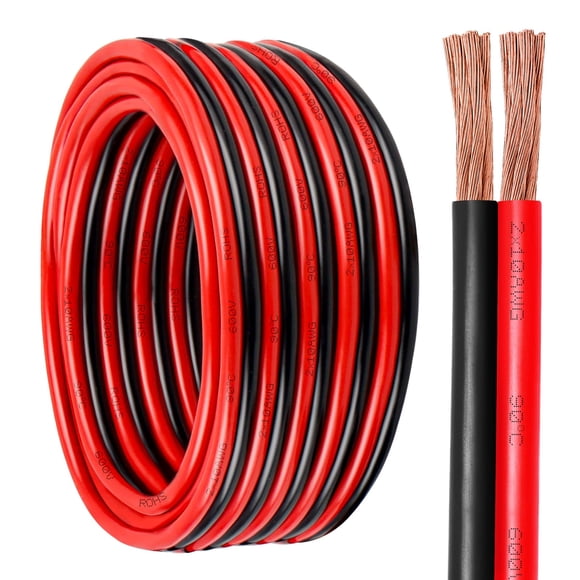 10 Gauge Wire 2 Conductors Copper Wire, 10 AWG Battery Cable Oxygen Free Copper Wire for Solar Panel, Automotive, Trailer, RV and Speaker (10 Gauge 3