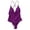 Purple, variant on Women Sexy Backless One Piece Swimsuit Solid Bathing Suits Swimwear Padded Beachwear