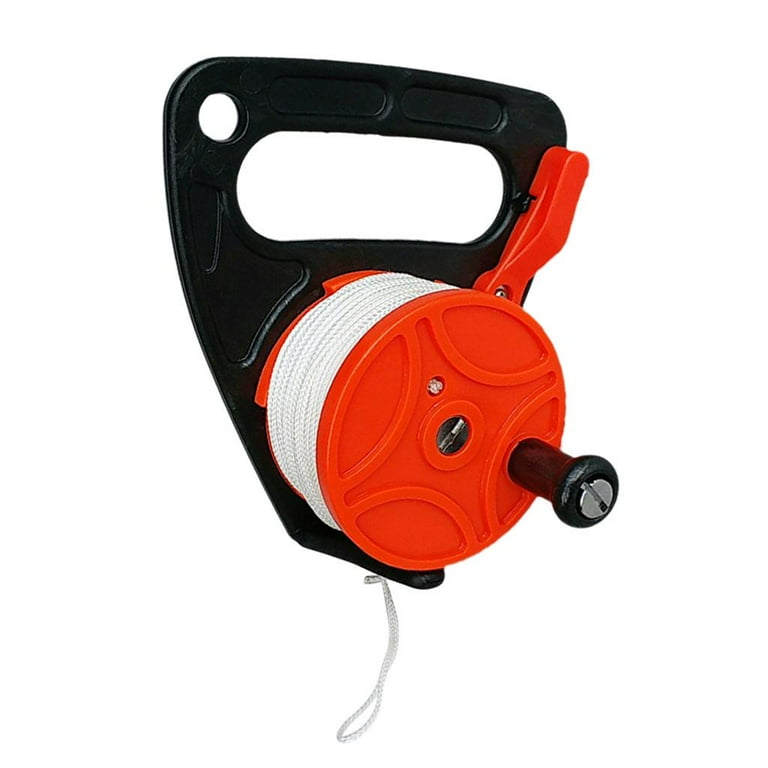 Multi-use Scuba Dive Reel Kayak Anchor with a Finger & 150ft/46m Nylon Line,  Diving Underwater Snorkeling Safety Equipment - Orange 