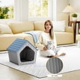 thumbnail image 4 of fazzn Weatherproof Outdoor Cat House, Insulated Waterproof Resin Shelter for Feral Cats, Easy to Assemble.Brown/Blue, 4 of 7