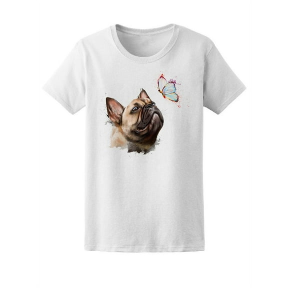 French Bulldog Splash Art T-Shirt Women -Image by Shutterstock, Female XX-Large