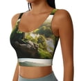 thumbnail image 2 of Fotbe Deep Forest Stone Green Dragon Sujetador Deportivo Largo sin Aros para Mujer con Almohadillas y Soporte Medio, Transpirable y Absorbente, Camiseta Tipo Chaleco o Tank Top-X-Large, 2 of 8