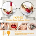 thumbnail image 2 of Espejo de maquillaje ALHAKIN montado en la pared con 10 aumentos de 20 cm, 2 of 7