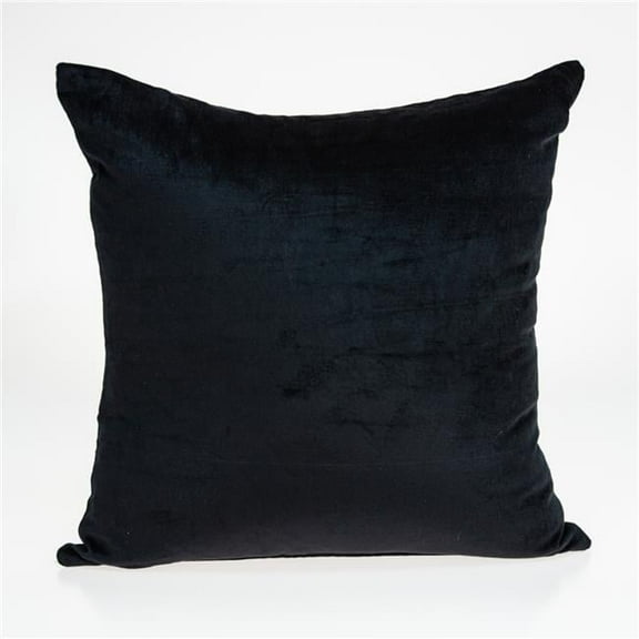 Spano Black Square Transitional Pillow Cover with Poly Insert - 22 x 22 x 7 in.