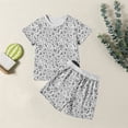 thumbnail image 2 of Tisuna 2 Pieces Easter Outfits Set For Boys Girls Child Diy Print Short Sleeve Crew Neck Pajamas Breathable Soft Kids Summer Matching Set White Size 4-5 Years, 2 of 4