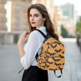 thumbnail image 6 of JIALIOU Mini Backpack Purse for Women Quilted Casual Daypack Small Travel Shoulder Bag, Bats on Orange, 6 of 7