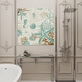 thumbnail image 3 of Wall Art Prints, Aqua Coastal Starfish Framed Canvas Prints for Bedroom Living Room Bathroom Office, Farmhouse Nautical Seahorse Coral Gallery Wrap Wall Art Poster for Gifts Home Decor 8"x8", 3 of 8