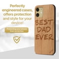 thumbnail image 2 of Case Yard Wooden Case Outside Soft TPU Silicone, Slim Fit Shockproof Wood Protective Phone Cover for Girls Boys Men and Women, Supports Wireless Charging Best Dad Ever Design case for iPhone-12-Mini, 2 of 7