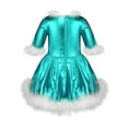 thumbnail image 5 of ZDHoor Kids Girls Christmas Dance Costume Metallic Jazz Tap Modern Figure Ice Skating Tutu Dress Lake Blue 12, 5 of 6