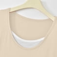 thumbnail image 4 of Women's Soft Short Sleeve Nightgown Crew Neck Stretchy Comfortable Loose Midi Bedroom Loungewear Dress Beige Plus Size Nightgown XL, 4 of 5