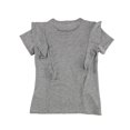 thumbnail image 2 of bar III Womens Ruffled Basic T-Shirt, Grey, Medium, 2 of 2