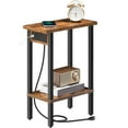 thumbnail image 6 of HOOBRO Small End Table with Charging Station, Narrow Side Table with USB Port and Outlets, Skinny Sofa Table, Slim Nightstand, Living Room, Bedroom, Rustic Brown and Black BF240UBZ01, 6 of 9