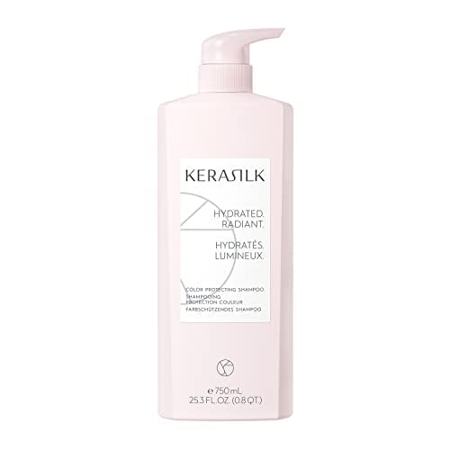KERASILK Shampooing Protecteur de Couleur / Prévient la Décoloration Prématurée / Procure de l'Hydratation et Rehausse la Brillance / pour Cheveux Colorés et Éclaircis / Idéal pour Tous les Types de Cheveux et Textures