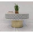 thumbnail image 2 of Handmade Bone Inlay Coffee Table: Targua Pattern Round Table, 2 of 4