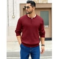 thumbnail image 2 of COOFANDY Henley Sweater for Men Fall Sweater Long Sleeve Ribbed Sweater, 2 of 6