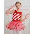 thumbnail image 2 of YUUMIN Kids Girls Christmas Candy Cane Dancewear Sleeveless Striped Figure Ice Dress Ballet Leotard Red 6, 2 of 7