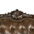 thumbnail image 4 of Sena 90 Inch Sofa, Faux Leather, Rolled Arms, Cherry Brown Solid Wood, 4 of 9