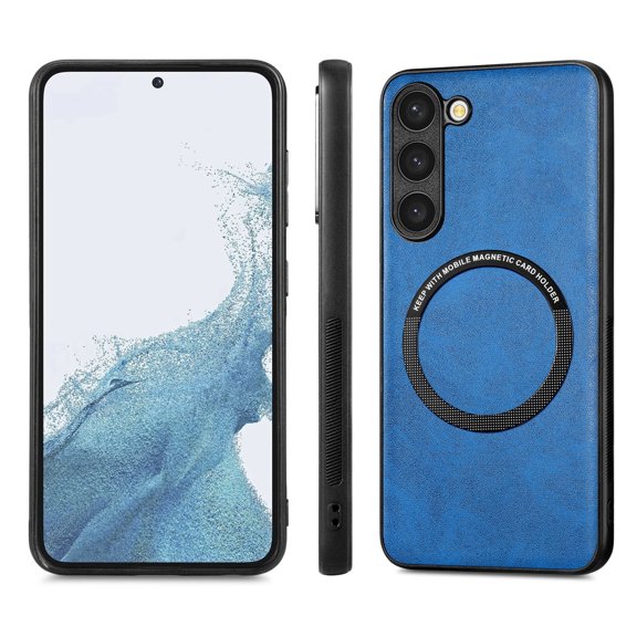 Magnetic Phone Case for Samsung Galaxy A14, Works with MagSafe Wireless Charging Shockproof Anti-Scratch Anti-Fingerprint Non Slip Sides Minimalist Style Case Cover for Samsung A14 5G, Blue