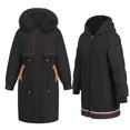 thumbnail image 2 of Winter mid-length warm zipper coat fur collar padded jacket, 2 of 2