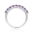 thumbnail image 5 of Amethyst Half Eternity Ring For Women In Sterling Silver- Purple Stacking Promise Ring, 5 of 9
