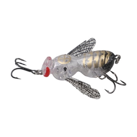 Topwater Fishing Lure Cicada Bug Bait Hard Swimbait with Treble Hooks â Floating Surface & Built-in Rattles â Freshwater Saltwater Bass Trout