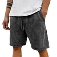 thumbnail image 2 of JoveMarine Men's Casual Summer Shorts, Versatile Solid Color Shorts for Daily Work and Beach, Lightweight Breathable Elastic Waist Shorts Black L, 2 of 6