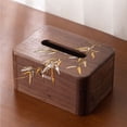 thumbnail image 7 of Tissue Box Cover Rectangle, Walnut Wood Tissue Box Holder with Magnetic Flip Cover, 7 of 7