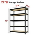 thumbnail image 4 of Kitchen Storage Shelves 5 Tier Garage Shelving Heavy Duty Adjustable Wood Shelving Unit Utility Shelf Storage Organizer Rack for Kitchen, Basement,Garage, Pantry (72" H x 35.4" W x, 4 of 7