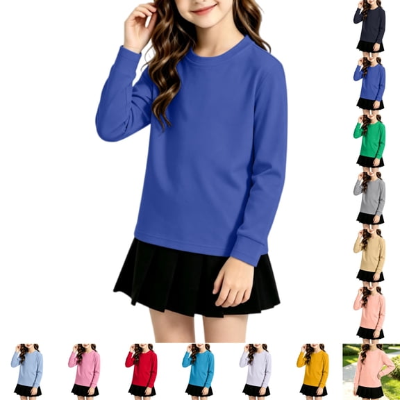YOUYEDIAN Girls Oversized Sweatshirts Boys Casual Long Sleeve Crewneck Fleece Pullover Tops