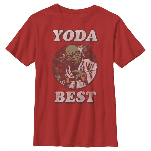 Boy's Star Wars Valentine's Day Yoda Best  Graphic Tee Red Small