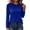 Blue, variant on Women Long Sleeve Top, Twist Knot Neck Puff Shoulder Soft Stretchy Relaxed Fit Blouse, Slim Fit Elegant Tee Shirts Versatile Tunic Top for Fall Everyday Wear,Red,S